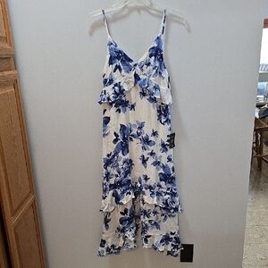 LULUS Floral Blue and White Women's Dress SMALL